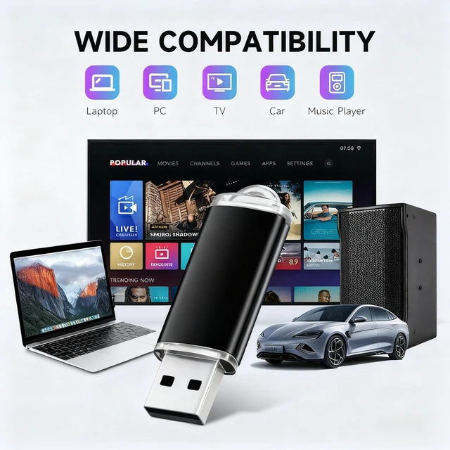 Alt view image 2 of 6 - 10 pack gift usb flash drives 64GB 2.0 Colorful Thumb Drives Bulk Set, Bulk USB Memory Stick with Protective Cap, Portable Data Storage for School Office Photo Music Plug and Play