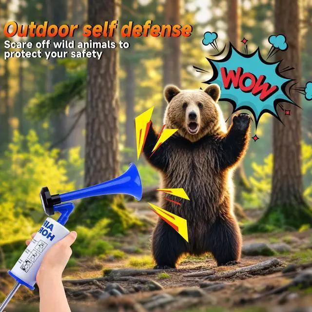 Alt view image 3 of 7 - Air Horn for Safety, Loud HandHeld Air Horn for Boats Events Camping Reusable, Sports Pump Horn Loud Noise Maker for Boating Sports Events Birthday Party BANHAO