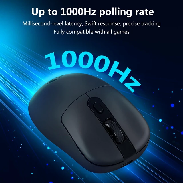Alt view image 6 of 7 - Wireless Gaming Mouse, 58g Lightweight, Black | 12,000 DPI, Tri-Mode 2.4G/Bluetooth/USB-C, PAW3311 Sensor, 75Hr Battery Mice with 6 Programmable Buttons for PC/Mac