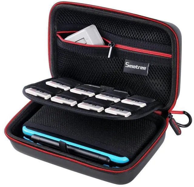 Main image of Carrying Case for Nintendo 3DS XL/2DS XL, Hard Protective Shell Travel Case for Nintendo New 3DS - Super NES Edition - Black/Red