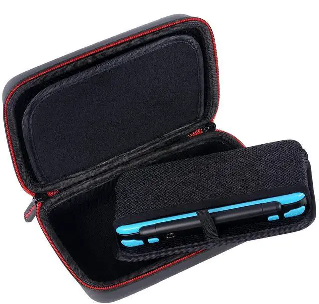 Alt view image 4 of 6 - Carrying Case for Nintendo 3DS XL/2DS XL, Hard Protective Shell Travel Case for Nintendo New 3DS - Super NES Edition - Black/Red