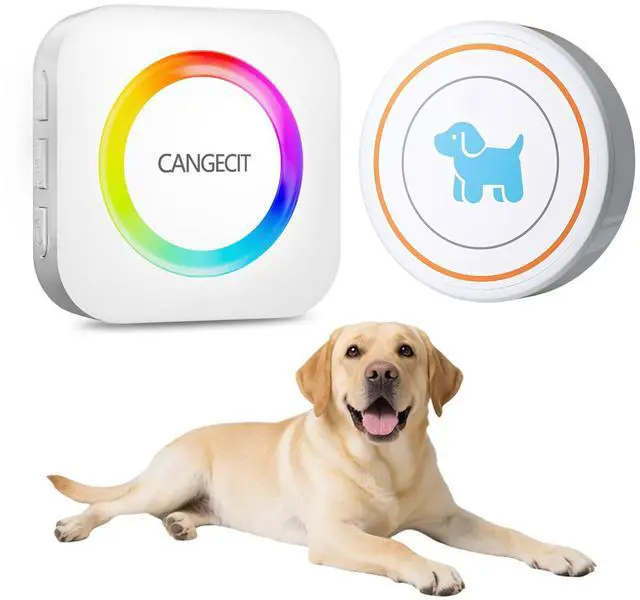 Main image of Dog Door Bell for Potty Training to Go Outside, Wireless Doggie Doorbell for Dogs, Puppy Training Bell with Touch Button, IP65 Waterproof, 1000ft Range, 55 Chimes & Adjustable Volume (1 Button-White)
