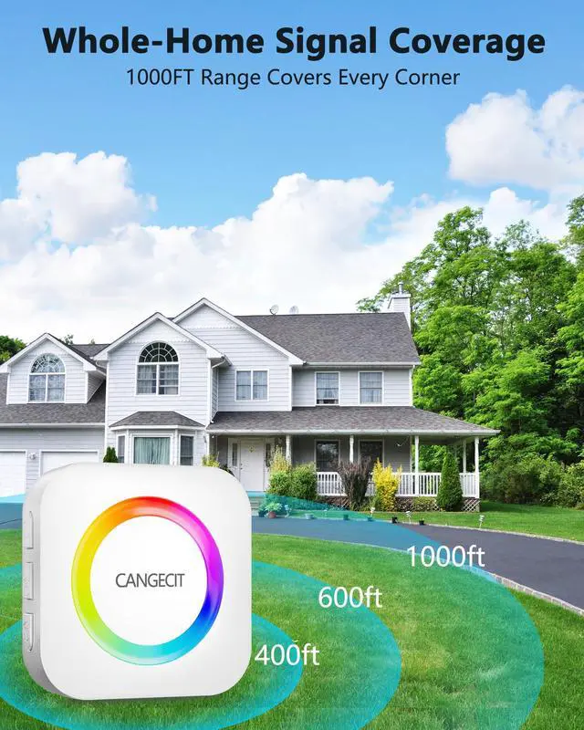Alt view image 4 of 7 - Dog Door Bell for Potty Training to Go Outside, Wireless Doggie Doorbell for Dogs, Puppy Training Bell with Touch Button, IP65 Waterproof, 1000ft Range, 55 Chimes & Adjustable Volume (1 Button-White)