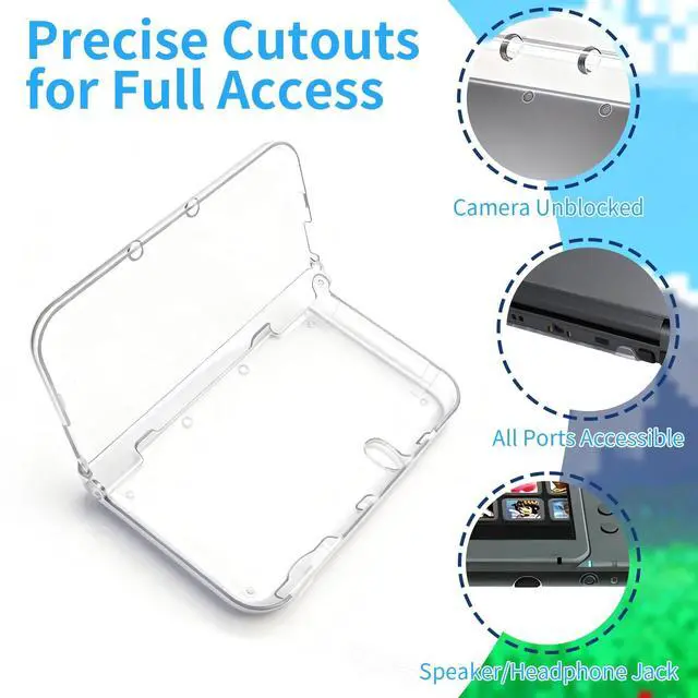 Alt view image 3 of 7 - 2 Pack New 3DS XL Shell Case, Hard Clear Crystal Protective Cover Skin Accessory Compatible with New Nintendo 3DS XL LL (2015) Console, Transparent White