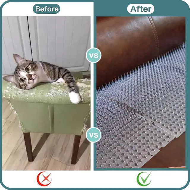 Alt view image 3 of 7 - 8 Pack Cat Deterrent Outdoor/Indoor Scat Mat, Pet Deterrent Training Mats, Keep Cats/Dogs Away Plastic Mats with Spikes, 12 Sq.ft, 16 x 13 Inches