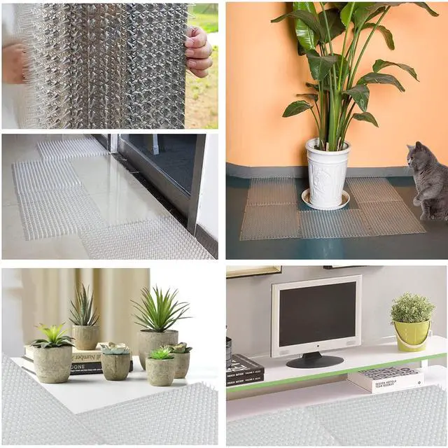 Alt view image 7 of 7 - 8 Pack Cat Deterrent Outdoor/Indoor Scat Mat, Pet Deterrent Training Mats, Keep Cats/Dogs Away Plastic Mats with Spikes, 12 Sq.ft, 16 x 13 Inches