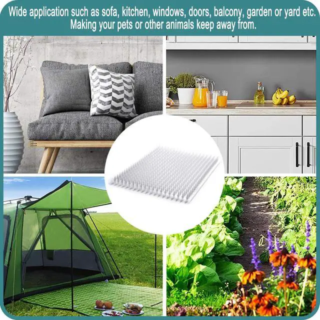 Alt view image 6 of 7 - 8 Pack Cat Deterrent Outdoor/Indoor Scat Mat, Pet Deterrent Training Mats, Keep Cats/Dogs Away Plastic Mats with Spikes, 12 Sq.ft, 16 x 13 Inches