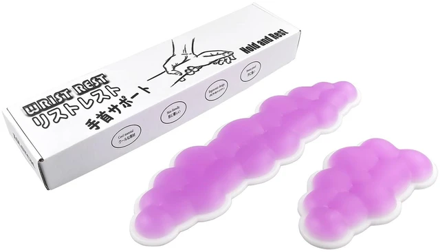 Main image of PU Gel Material Computer Keyboard Mouse Wrist Rest, Ergonomic Design, Relieving Typing Pain, Keyboard pad Supporting arm, Mouse pad Supporting Wrist, Anti-Skid PU Base, Office, Home, Games (Purple)