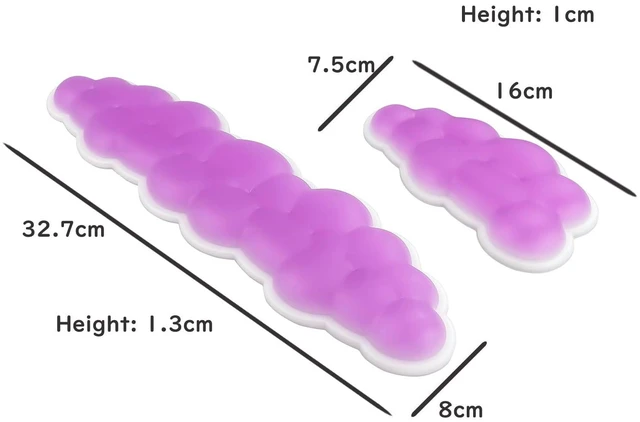 Alt view image 7 of 7 - PU Gel Material Computer Keyboard Mouse Wrist Rest, Ergonomic Design, Relieving Typing Pain, Keyboard pad Supporting arm, Mouse pad Supporting Wrist, Anti-Skid PU Base, Office, Home, Games (Purple)