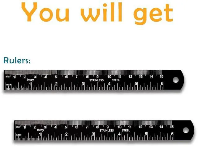 Alt view image 7 of 7 - Metal Ruler, 6 Inch Stainless Steel Straight Edge with Metric Measurement, 2 Pack, 15 Centimeters Straight Edge Ruler with Inch to MM Conversion Table for Students, Machinist and Drafting