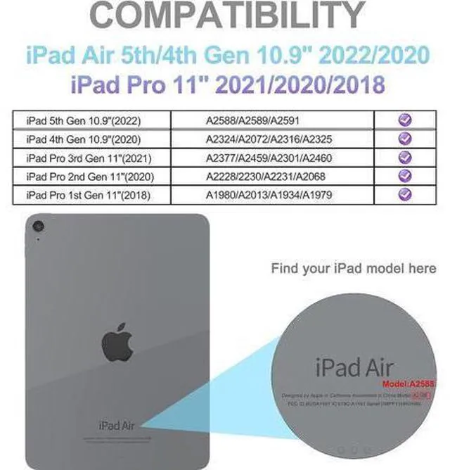 Alt view image 2 of 6 - Case for iPad Air 5th/4th Generation 2022/2020, iPad Pro 11 4th/3rd/2nd/1st Gen Case 2022/2021/2020/2018, Rugged Silicone Cover with Pencil Holder/Stable Kickstand/Shoulder Strap -Colorful Pink