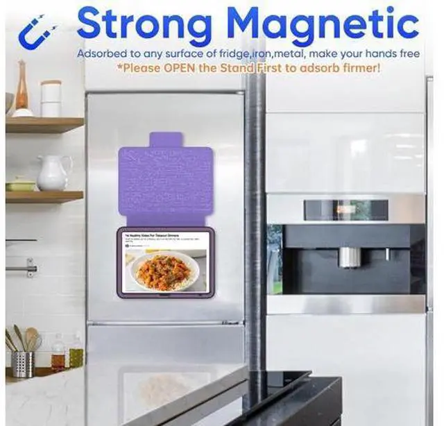 Alt view image 2 of 7 - Pad 10th Generation Case 10.9'', Strong Magnetic Auto Sleep Shockproof Case with Absorbing Multi-Angles Stand, Pen Holder, Card Slot for Pad 10.9 Inch 2022 (Purple)