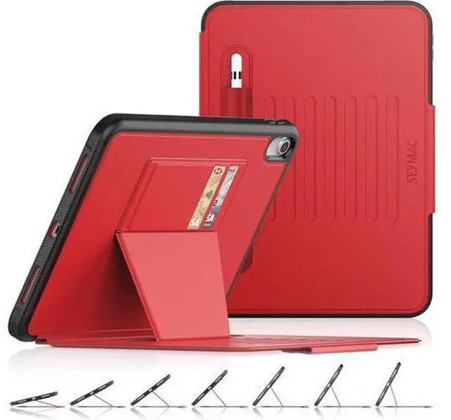 Main image of Pad 10th Generation Case 10.9'', Strong Magnetic Auto Sleep Shockproof Case with Absorbing Multi-Angles Stand, Pen Holder, Card Slot for Pad 10.9 Inch 2022 (Red)