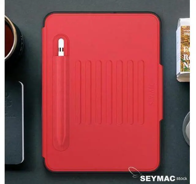 Alt view image 6 of 6 - Pad 10th Generation Case 10.9'', Strong Magnetic Auto Sleep Shockproof Case with Absorbing Multi-Angles Stand, Pen Holder, Card Slot for Pad 10.9 Inch 2022 (Red)
