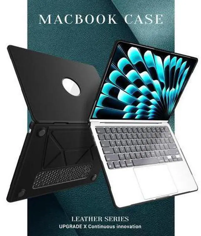 Alt view image 6 of 7 - Case for MacBook Pro 16 inch 2024-2021 A3403 A3186 A2991 A2780 A2485 M4-M1, Shock-Absorbing Protection Case with Magnetically-Folio Stand &Mouse Pad/Bag (Leather-Like Color Black)