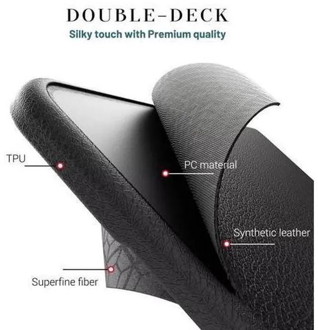 Alt view image 5 of 7 - Case for MacBook Pro 16 inch 2024-2021 A3403 A3186 A2991 A2780 A2485 M4-M1, Shock-Absorbing Protection Case with Magnetically-Folio Stand &Mouse Pad/Bag (Leather-Like Color Black)