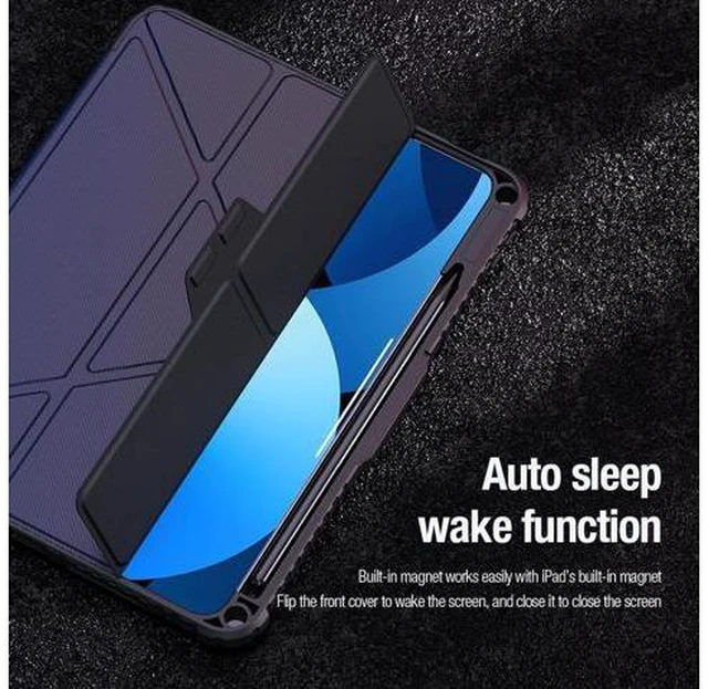 Alt view image 7 of 7 - Case for iPad Air 6th Generation 11-inch M2 (2024), Multiple Angle Shockproof Rugged Case with Slide Camera Cover & Pencil Holder, Auto Sleep/Wake,Blue