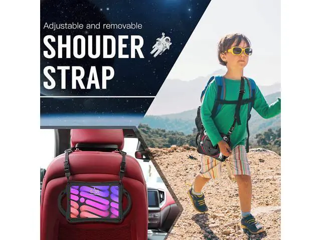 Alt view image 5 of 7 - Kid Case for New iPad Mini 6(8.3 inch 2021), Shockproof Rubber Mini 6 Case A2567/A2568/A2569 with Pencil Holder+Kickstand+Hand Strap+Shoulder Belt Handle Grip,Black