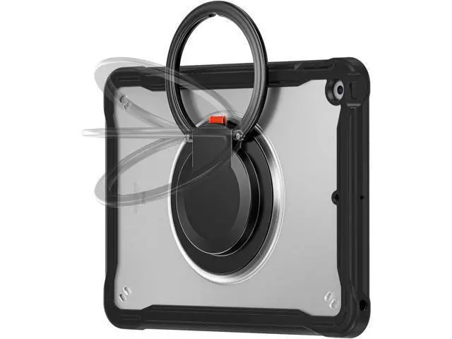 Alt view image 2 of 7 - Ultimate Protection Case for iPad 10.2 Inch 9th / 8th / 7th Generation (2021/2020 / 2019) Sturdy Shockproof Tablet Cover with 360° Rotatable Kickstand & Shoulder Strap/Pencil Holder, Black