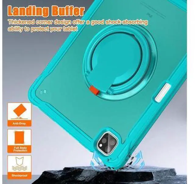 Alt view image 5 of 7 - Ultimate Case for iPad Pro 12.9-inch 2022 6th M2 /2021 (5rd Generation) / iPad Pro 12.9" 4th/3rd Gen Rugged Shockproof Tablet Cover with 360° Rotatable Kickstand & Shoulder Strap