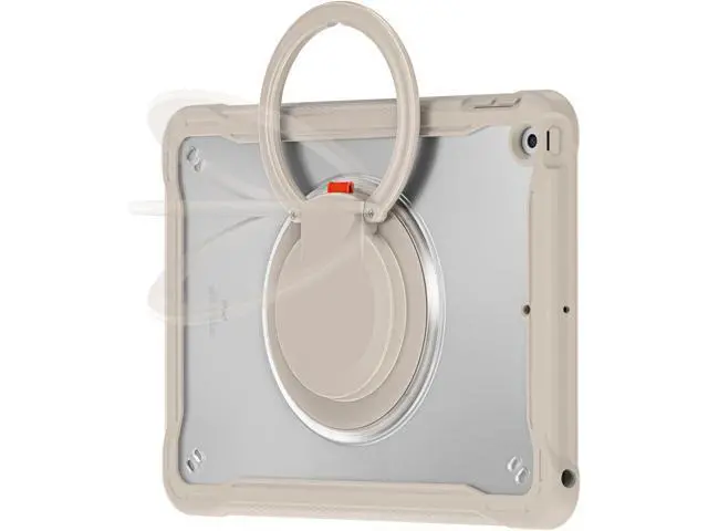 Alt view image 2 of 7 - Ultimate Protection Case for iPad 10.2 Inch 9th / 8th / 7th Generation (2021/2020 / 2019) Sturdy Shockproof Tablet Cover with 360° Rotatable Kickstand & Shoulder Strap/Pencil Holder, Khaki