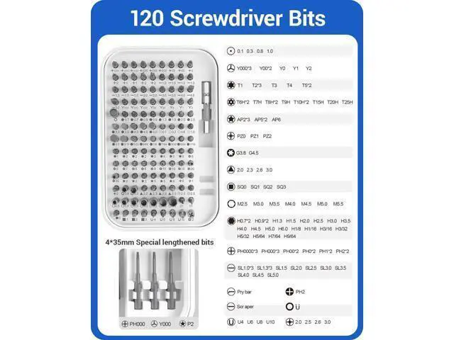 Alt view image 2 of 7 - Precision Screwdriver Set, 130 in 1 Electronics Magnetic Repair Tool Kit with Pry Tool Tweezer, Flat, Phillips, Pentalobe, Torx Star Screwdriver for Computer, Laptop, Cellphone