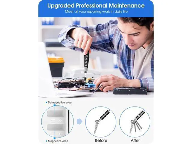 Alt view image 3 of 7 - Precision Screwdriver Set, 130 in 1 Electronics Magnetic Repair Tool Kit with Pry Tool Tweezer, Flat, Phillips, Pentalobe, Torx Star Screwdriver for Computer, Laptop, Cellphone