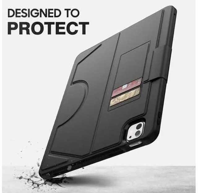 Alt view image 6 of 7 - Case for iPad Pro 13 inch 2024 (M4), Multi-Angle Magnetic Stand & Pencil Holder & Card Slots & Strong Magnets Support Stick to Fridge (A2925 / A2926 / A3007) Cover - Black
