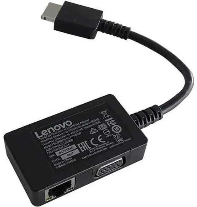 Alt view image 2 of 5 - OneLink VGA/RJ45 Ethernet Expansion Adapter Encrypted Cable for Lenovo ThinkPad Yoga 14, P40 Yoga, Yoga 260/460, X1 Yoga (1st Gen), X1 Carbon 4th Gen, 13 (2nd Gen) 4X90J31060 03X7014Y