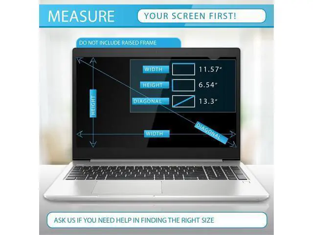 Alt view image 5 of 7 - Premium Anti Blue Light and Anti Glare Screen Protector (2 Pack) for 13.3 inches Laptop with Aspect Ratio 16:9. Easy and Bubble Free Installation