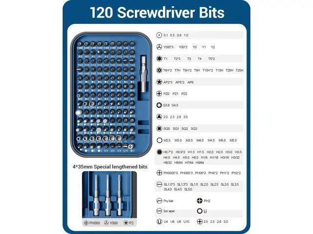 Alt view image 2 of 7 - Precision Screwdriver Set, Laptop Repair Tool Kit, Kingsdun 130 in 1 Professional Computer Magnetic Screwdrivers Kit with 120 Bits Torx Star Screwdriver for PC, Xbox, Phone, Switch, Rc Car DIY