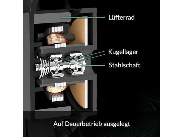 Alt view image 3 of 6 - ARCTIC S8038-7K (4 Pieces) - Fan, 80x80x38 mm, 500-7000 RPM, PWM Regulated, 4-pin Connector, 12 V DC, Black