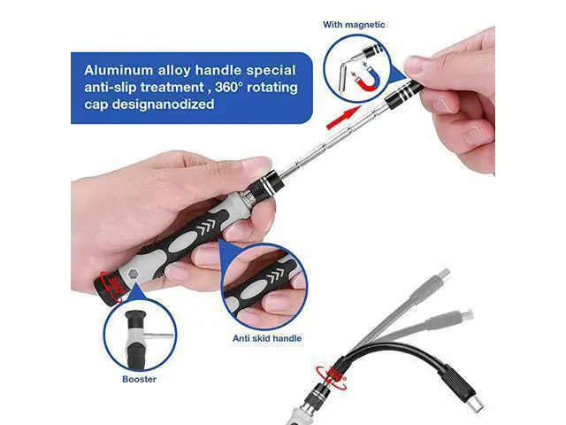 Alt view image 4 of 7 - Mini Precision Screwdriver Set, 118 in 1 Magnetic Screwdriver Bit Kit, Multi-Function Stainless Steel Professional Repair Tool Kit for Phone, Laptop, PC, Glasses, Electronics, and More -Black
