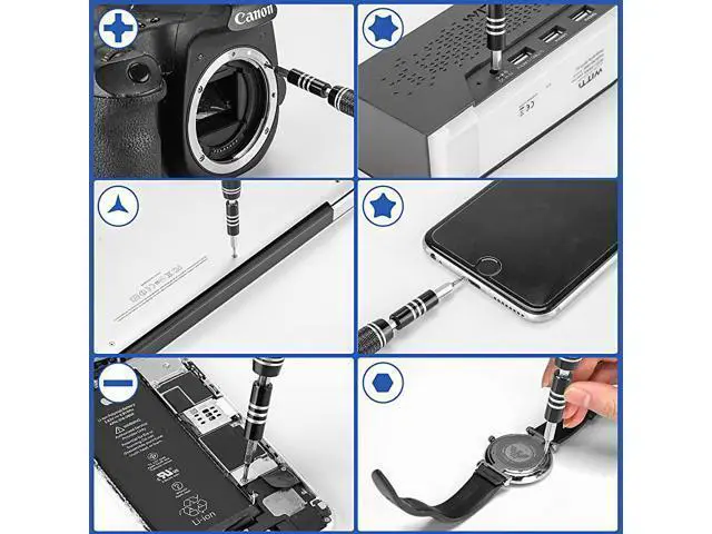 Alt view image 5 of 7 - Mini Precision Screwdriver Set, 118 in 1 Magnetic Screwdriver Bit Kit, Multi-Function Stainless Steel Professional Repair Tool Kit for Phone, Laptop, PC, Glasses, Electronics, and More -Black
