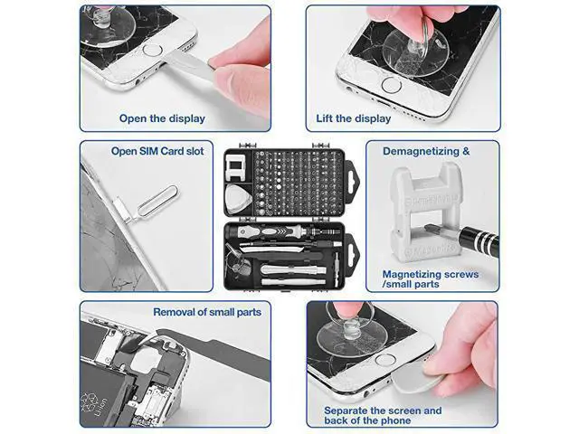Alt view image 6 of 7 - Mini Precision Screwdriver Set, 118 in 1 Magnetic Screwdriver Bit Kit, Multi-Function Stainless Steel Professional Repair Tool Kit for Phone, Laptop, PC, Glasses, Electronics, and More -Black
