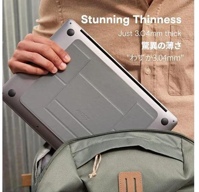 Alt view image 2 of 7 - MOFT Invisible Slim Laptop Stand, Adhesive and Reusable, Adjustable Perfect Viewing Angles, Compatible with Laptops Up to 15.6", Grey