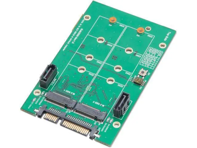Alt view image 4 of 7 - Syba SY-ADA40102 3.5" SATAIII to M.2 SSD RAID Adapter Green