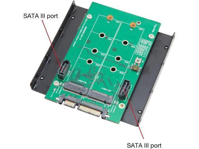 Alt view image 6 of 7 - Syba SY-ADA40102 3.5" SATAIII to M.2 SSD RAID Adapter Green