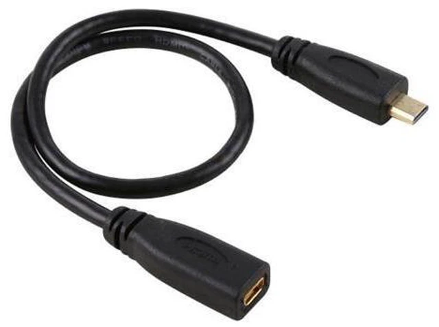 Alt view image 4 of 7 - HKCY HD-089 HDMI 1.4 D Type Micro HDMI Male to Micro HDMI Female M/F Extension Cable 30cm