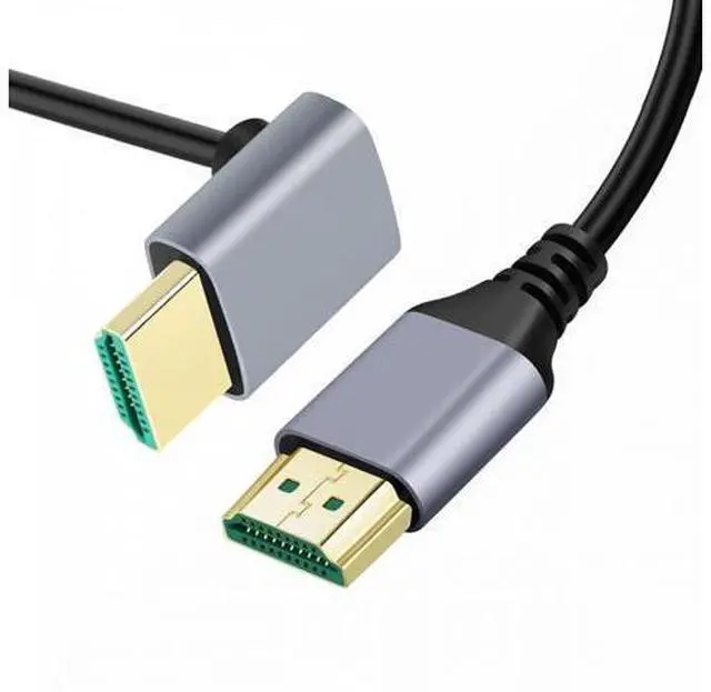 Main image of 1.0M HDMI 2.1 Ultra Thin HDTV Cable 8K 4K Hyper Super Flexible Slim Cord Down Angled 90 Degree Type-A Male to Male for Computer HDTV