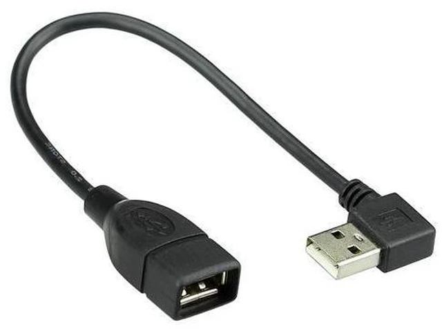 Main image of 90 Degree Right Angled USB 2.0 A Male to USB Female Extension Cable 20cm U2-002-RI-0.2M