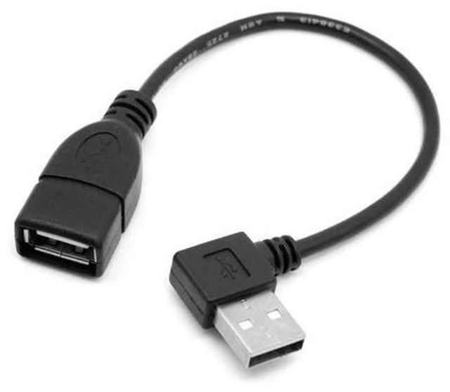 Alt view image 3 of 5 - 90 Degree Right Angled USB 2.0 A Male to USB Female Extension Cable 20cm U2-002-RI-0.2M