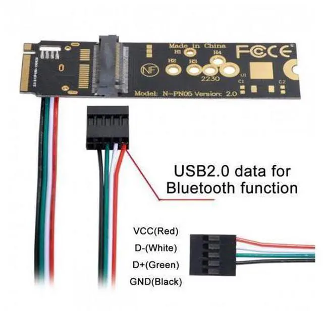 Alt view image 3 of 3 - Wireless NGFF A/E-Key WiFi Card to M.2 NGFF Key-M NVME SSD Adapter for AX200 Wifi 6 Bluetooth 5.1