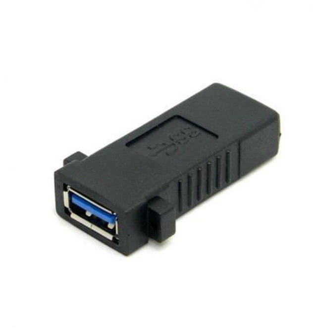 Alt view image 3 of 6 - SM USB 3.0 Female to Female Extension Exteder Coupler Adapter with Panel Mount Holes