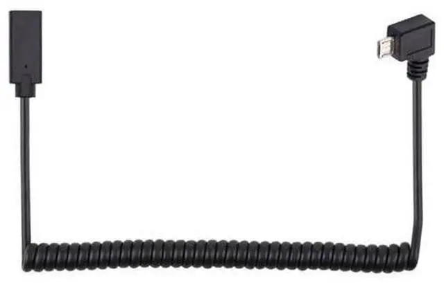 Main image of HKCY Stretch Coiled USB-C Keyboard Mouse Cable for Gaming Keyboard Micro USB Male to Type-C Female Extension Cable Power & Data