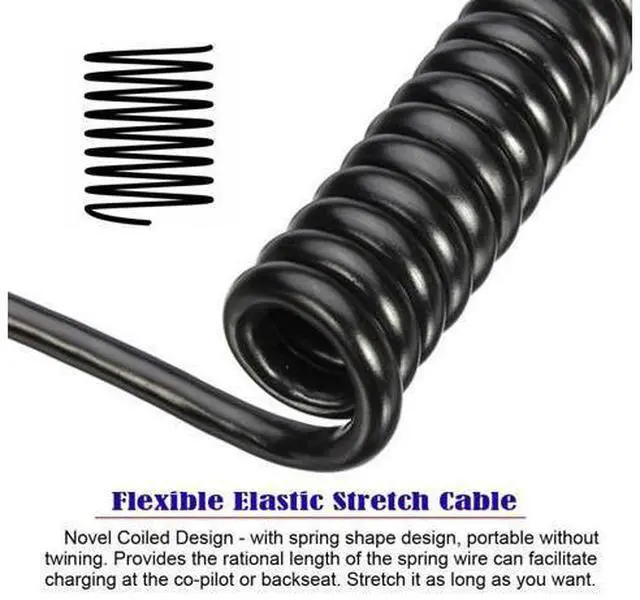 Alt view image 6 of 7 - HKCY Stretch Coiled USB-C Keyboard Mouse Cable for Gaming Keyboard Micro USB Male to Type-C Female Extension Cable Power & Data