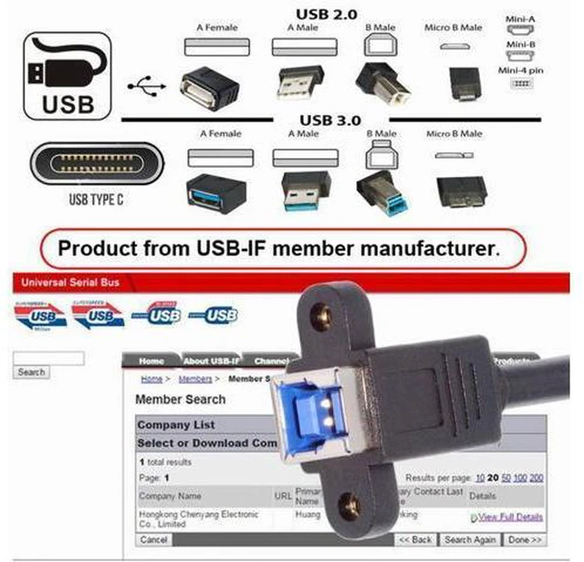 Alt view image 4 of 7 - USB 3.0 Type-B Female to USB3.0 Type-A Male Cable Extension 5Gbps for Disk SSD Camera Data 30cm