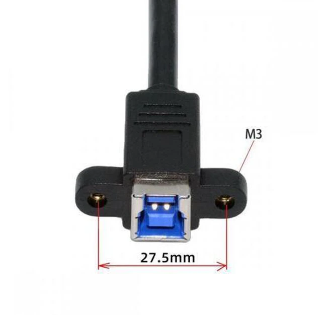 Alt view image 7 of 7 - USB 3.0 Type-B Female to USB3.0 Type-A Male Cable Extension 5Gbps for Disk SSD Camera Data 30cm