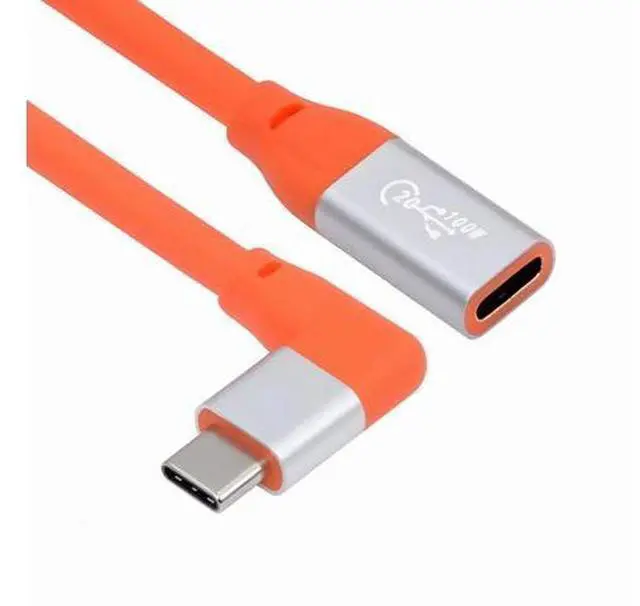 Main image of USB3.2 Male to Female Extension Cable 20Gbps 90 Degree Left Right Angled Ultra Soft High Flex with 100W and 8K 5K USB4.0 Type-C Compatible with Thunderbolt3/4