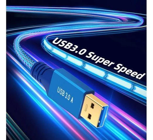 Alt view image 6 of 7 - 0.6M USB 3.0 Type-A Male to USB3.0 Micro-B Male Cable Extension Blue Sleeve 5Gbps for Disk SSD Camera Data